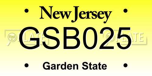 GSB025 New Jersey License Plate