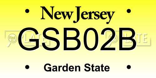 GSB02B New Jersey License Plate