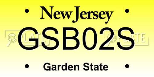 GSB02S New Jersey License Plate