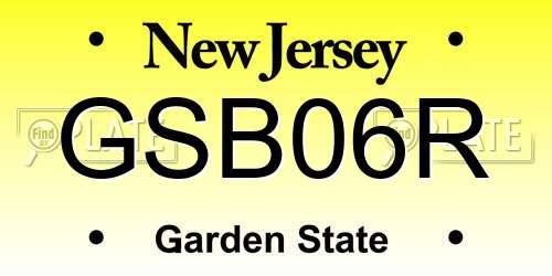 GSB06R New Jersey License Plate