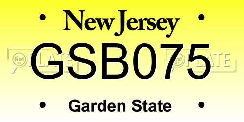 GSB075 New Jersey License Plate