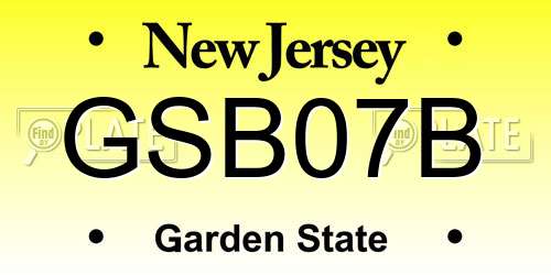 GSB07B New Jersey License Plate