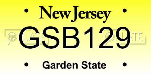 GSB129 New Jersey License Plate