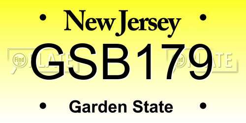 GSB179 New Jersey License Plate