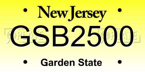 GSB2500 New Jersey License Plate