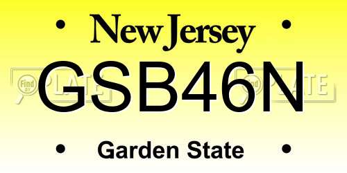 GSB46N New Jersey License Plate