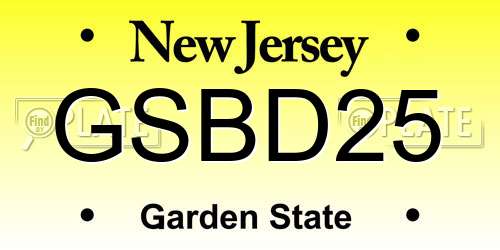 GSBD25 New Jersey License Plate