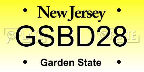 GSBD28 New Jersey License Plate