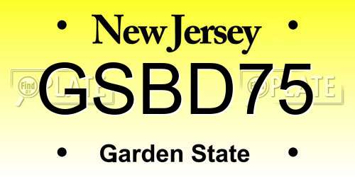 GSBD75 New Jersey License Plate