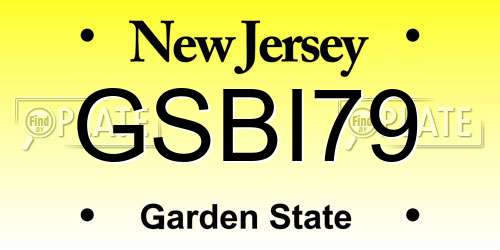 GSBI79 New Jersey License Plate