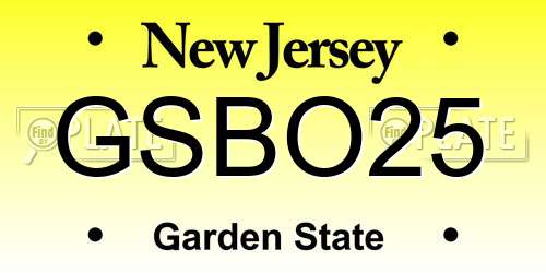 GSBO25 New Jersey License Plate