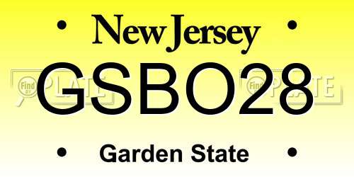GSBO28 New Jersey License Plate