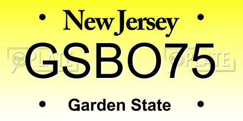 GSBO75 New Jersey License Plate