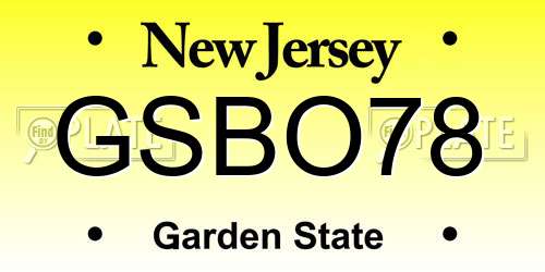 GSBO78 New Jersey License Plate