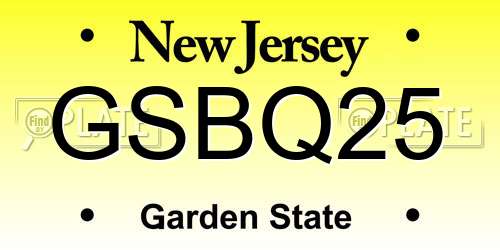GSBQ25 New Jersey License Plate