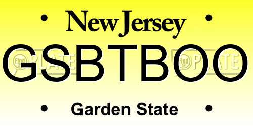 GSBTBOO New Jersey License Plate