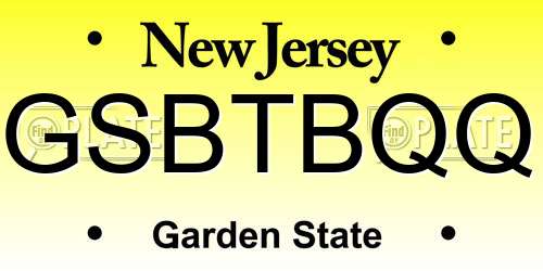 GSBTBQQ New Jersey License Plate