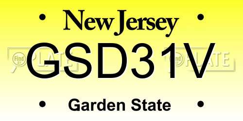GSD31V New Jersey License Plate