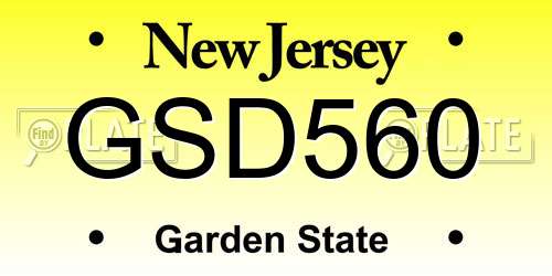 GSD560 New Jersey License Plate