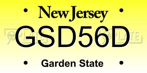 GSD56D New Jersey License Plate