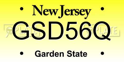 GSD56Q New Jersey License Plate
