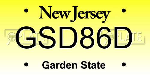 GSD86D New Jersey License Plate