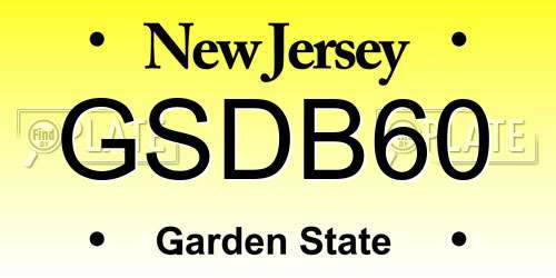 GSDB60 New Jersey License Plate