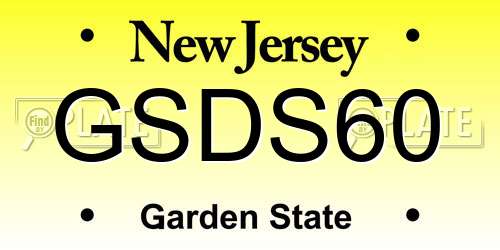 GSDS60 New Jersey License Plate