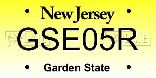 GSE05R New Jersey License Plate