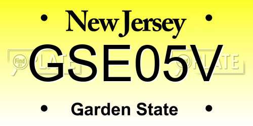 GSE05V New Jersey License Plate