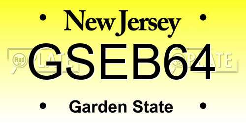 GSEB64 New Jersey License Plate
