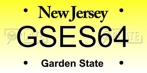 GSES64 New Jersey License Plate
