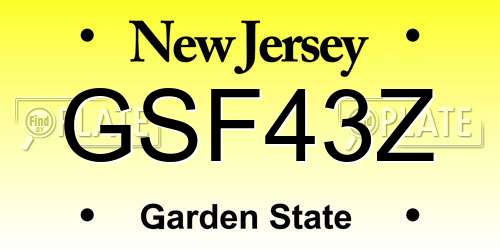 GSF43Z New Jersey License Plate