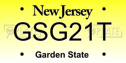 GSG21T New Jersey License Plate