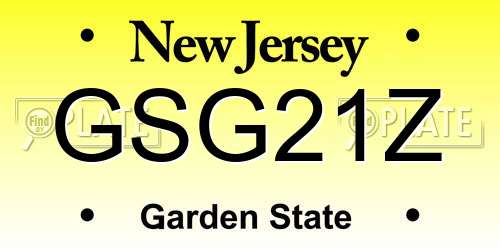 GSG21Z New Jersey License Plate