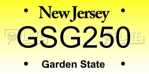GSG250 New Jersey License Plate