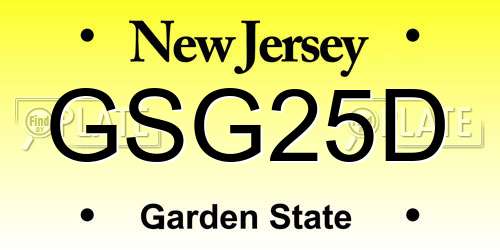 GSG25D New Jersey License Plate