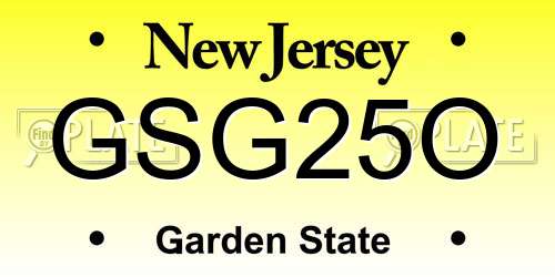 GSG25O New Jersey License Plate