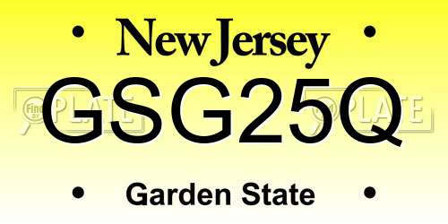 GSG25Q New Jersey License Plate