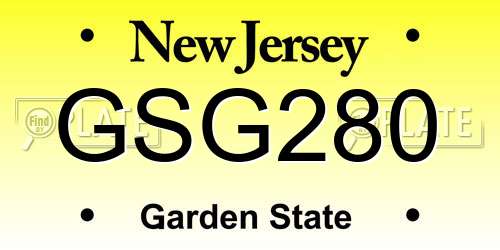 GSG280 New Jersey License Plate