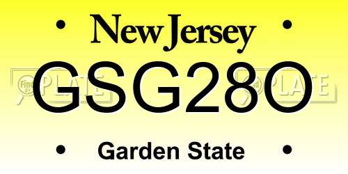 GSG28O New Jersey License Plate