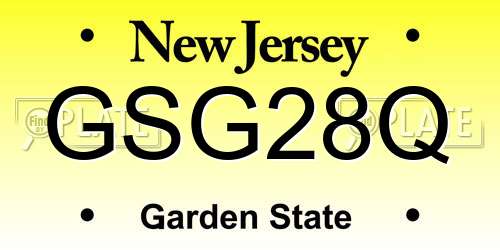 GSG28Q New Jersey License Plate