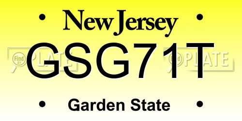 GSG71T New Jersey License Plate