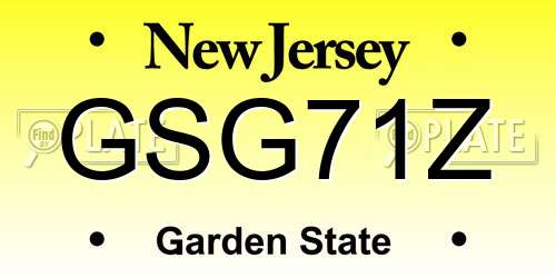 GSG71Z New Jersey License Plate