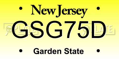 GSG75D New Jersey License Plate