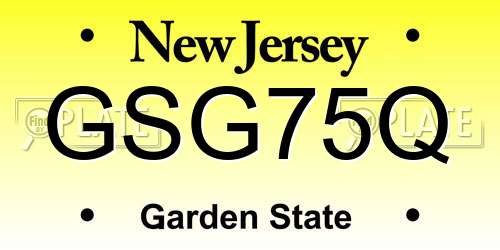 GSG75Q New Jersey License Plate