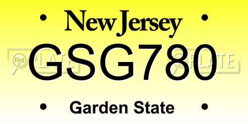 GSG780 New Jersey License Plate