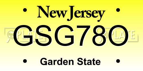 GSG78O New Jersey License Plate