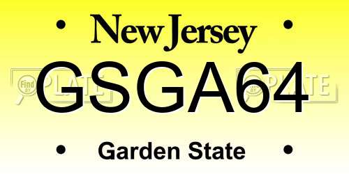 GSGA64 New Jersey License Plate