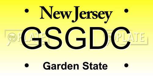 GSGDC New Jersey License Plate